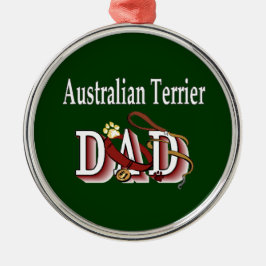 Ornamento De Metal Pai Terrier australiano
