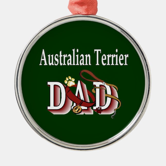 Ornamento De Metal Pai Terrier australiano (Frente)