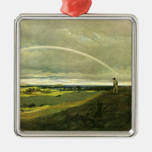 Ornamento De Metal Paisagem com arco-íris (por Caspar David Friedrich