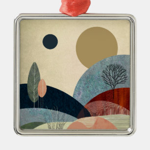 Ornamento De Metal Paisagem de Colinas Fantasia