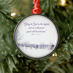 Ornamento De Metal Paisagem de inverno de neve
