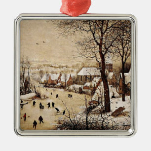 Ornamento De Metal Paisagem de inverno por Pieter Bruegel, o Velho,