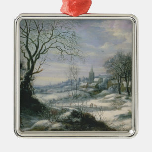 Ornamento De Metal Paisagem do inverno