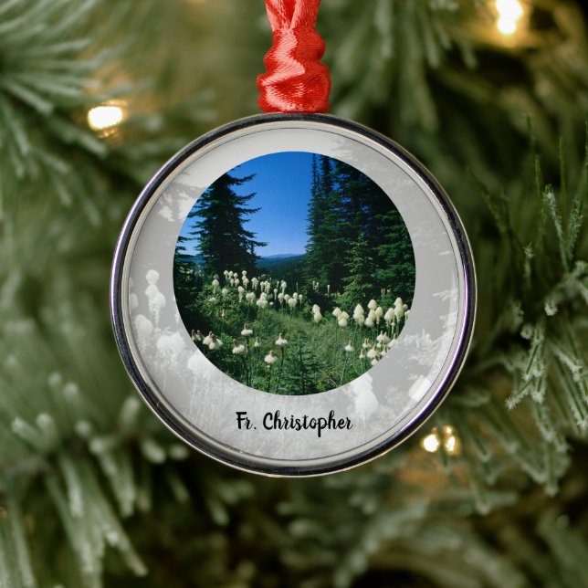 Ornamento De Metal Paisagem do Padre Personalizada (Árvore)