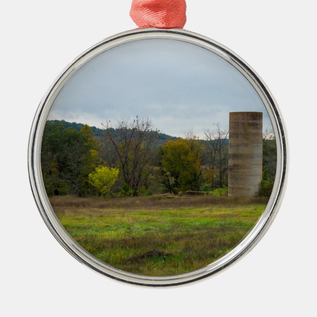 Ornamento De Metal Paisagem do Silo do País (Frente)