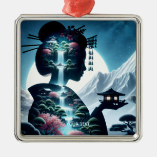 Ornamento De Metal Paisagem Japonesa Fantasy Bonita
