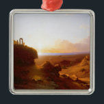 Ornamento De Metal Paisagem romântica, 1860<br><div class="desc">Paisagem romântica,  1860% pipe% pelo lugar da arte de Antal Ligeti |: National Gallery húngaro,  número de coleção húngaro da imagem do artista | de Budapest,  Hungria |: BAL47799</div>