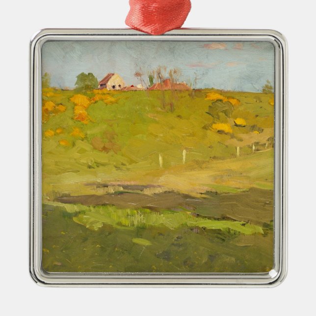 Ornamento De Metal Paisagem rural francesa (por Georg Pauli) (Frente)