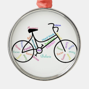 Ornamento De Metal Palavras inspiradores para fãs de esportes Biking