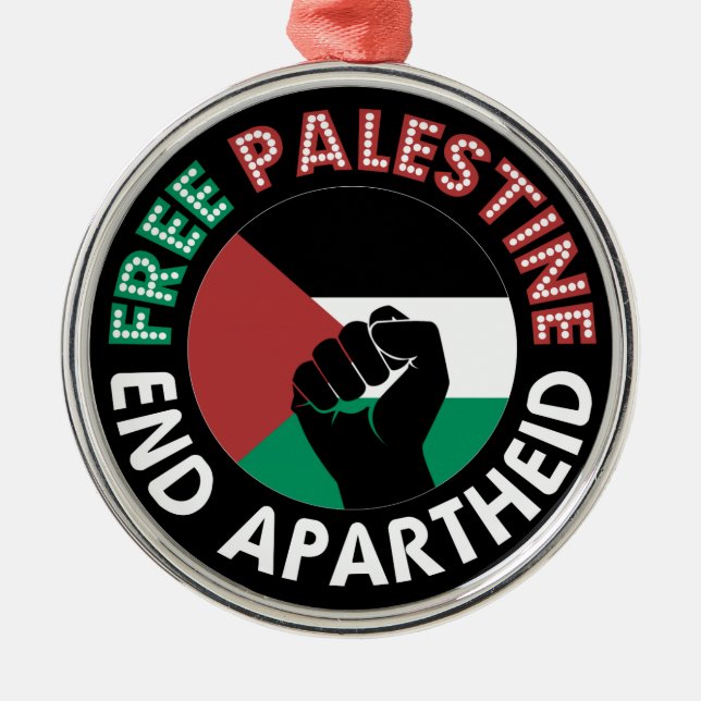 Ornamento De Metal Palestina livre acaba com o apiteu sinalizador neg (Frente)