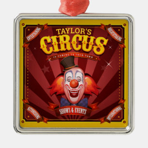 Ornamento De Metal Palhaço de Carnaval com NOME E Família Principal