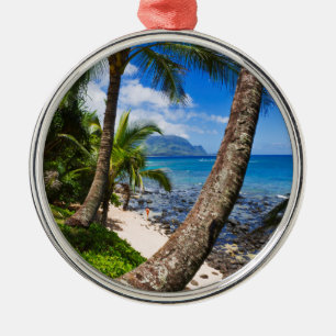 Ornamento De Metal Palmeiras ao longo da Praia Hideaways