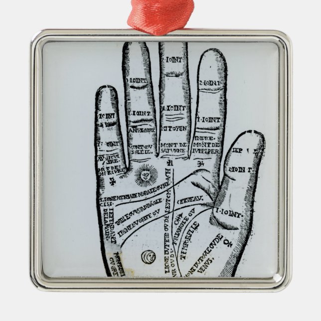 Ornamento De Metal Palmistry (Frente)