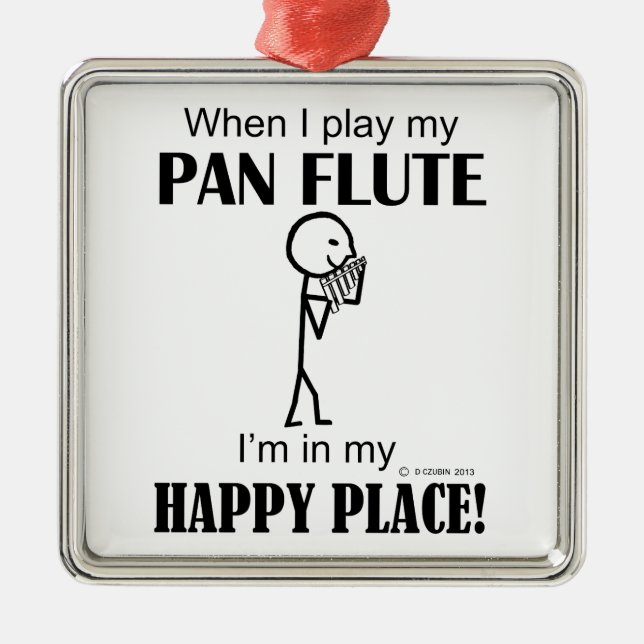 Ornamento De Metal Pan Flute Happy Place (Frente)