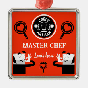 Ornamento De Metal Pancake Chef Master