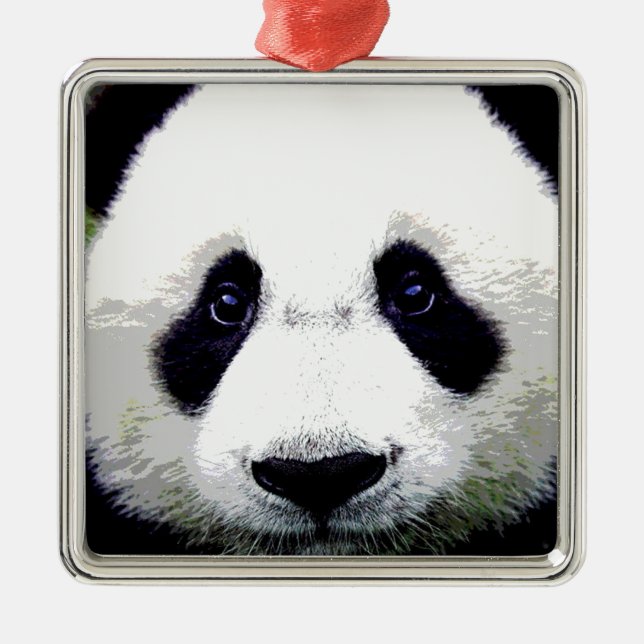 Ornamento De Metal Panda Bear (Frente)