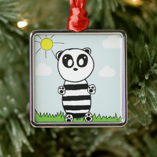 Ornamento De Metal Panda Crianças