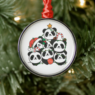 Ornamento De Metal Panda Natal Árvore Funny Animal Christmas Cerami