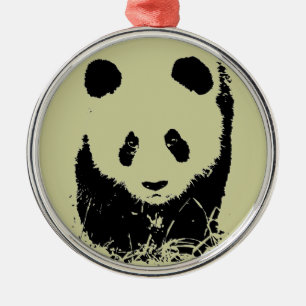 Ornamento De Metal Panda Pop Art