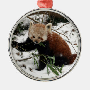 Ornamento De Metal Panda vermelha
