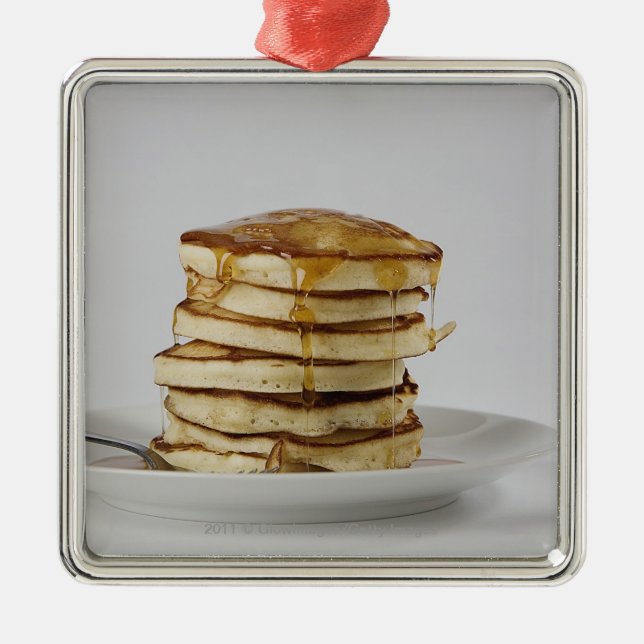 Ornamento De Metal Panquecas com xarope (Frente)