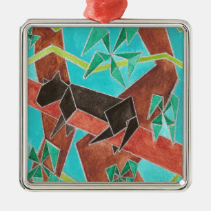 Ornamento De Metal Pantera da Selva Arte Abstrata Original