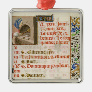 Ornamento De Metal Pão do cozimento, de um livro das horas