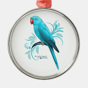 Ornamento De Metal Papagaio azul de Ringneck do indiano