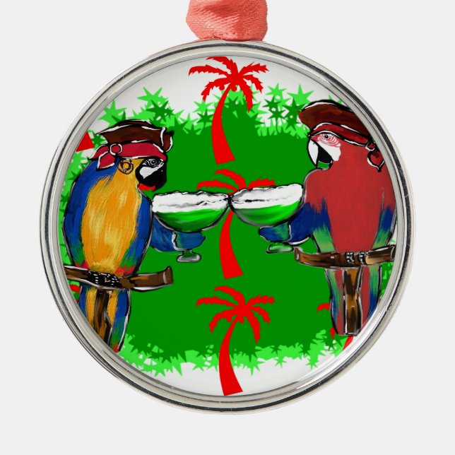 Ornamento De Metal PAPagaios PIRATAS (Frente)