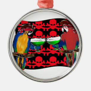Ornamento De Metal Papagaios Piratas