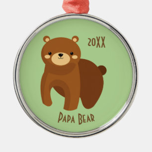 Ornamento De Metal Papai Bear Promovendo Amor Feliz Natal Datado