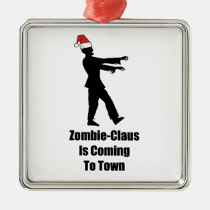 Ornamento De Metal Papai noel do zombi