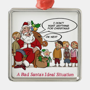 Ornamento De Metal Papai Noel Muito Mau Situação Ideal Engraçado