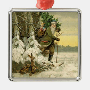 Ornamento De Metal Papai Noel Natal Vitoriano Árvore de Natal Vintage