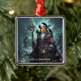 Ornamento De Metal Papai Noel Sombrio das Sombras – Esqueleto de Nata