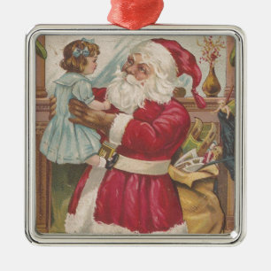 Ornamento De Metal Papai Noel Vintage