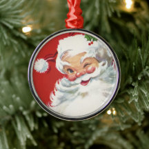 Papai Noel vintage de Natal, alegre e piscando