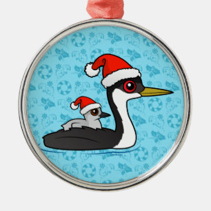 Ornamento De Metal Papais noeis Birdorable Western Grebe
