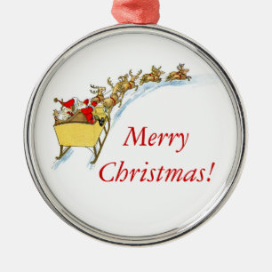 Ornamento De Metal Papais noeis com a Cauda