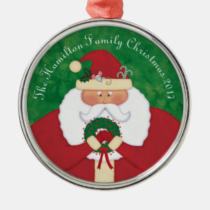 Ornamento De Metal Papais noeis da véspera de Natal Personalizados