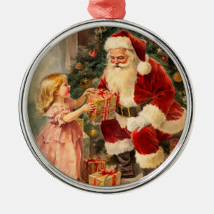 Ornamento De Metal Papais noeis e Vintagem Infantil