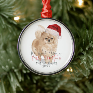 Ornamento De Metal Papais noeis FURRY CHRISTMAS Cão Personalizado