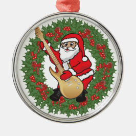 Ornamento De Metal Papais noeis Rockin Skull