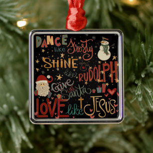 Ornamento De Metal Papais noeis Rudolph Jesus Natal Inspirador