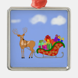 Ornamento De Metal Papais noeis Sleigh