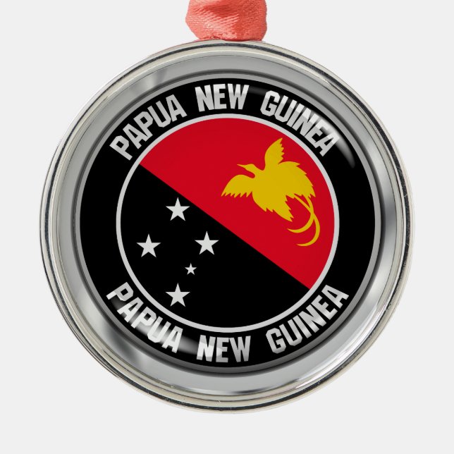Ornamento De Metal Papua Nova Guiné - Arredondada Emblem (Frente)