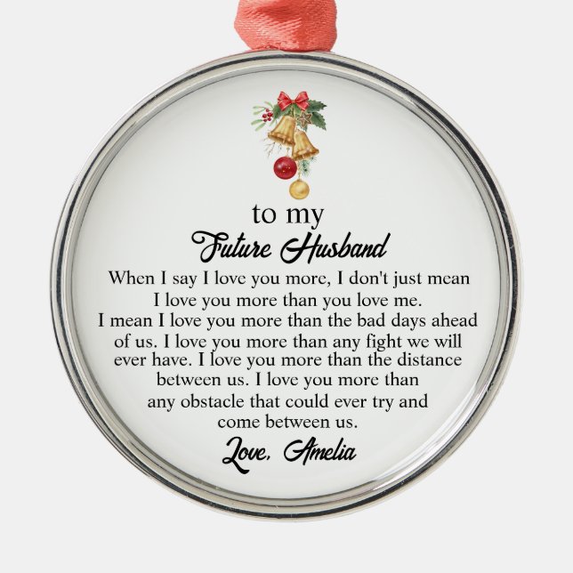 Ornamento De Metal Para o meu futuro marido, futuro marido, da esposa (Frente)