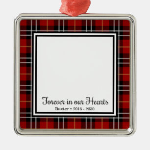 Ornamento De Metal Para Sempre Em Nosso Memorial Do Cachorro Vermelho