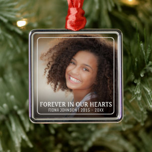 Ornamento De Metal Para Sempre Em Nossos Corações Fotografia Memorial
