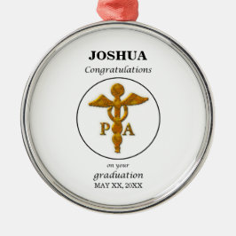 Ornamento De Metal Parabéns de Graduação Assistente Médico